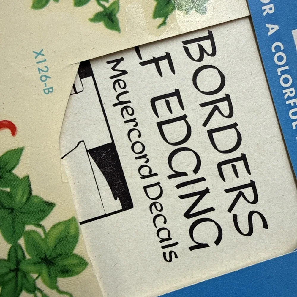 1950s Meyercord Decals X 125-B Small Hanging Flowerpots Red Green‎ (one Missing)